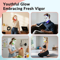 ZJZK Red Light Therapy Face Mask, Colorful Silicone Phototherapy for Facial Care