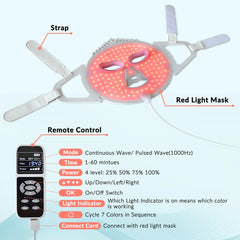 ZJZK Red Light Therapy Face Mask, Colorful Silicone Phototherapy for Facial Care